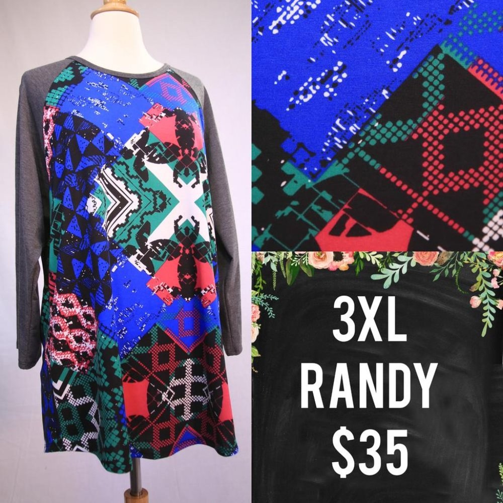 NWT LuLaRoe Randy Baseball Tee XXXL 3XL